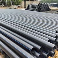 Tuyau d'eau en HDPE, rayures bleues, tuyau en polyéthylène noir, tuyau en plastique PE100 PE 80