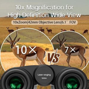 Jumelles télémètre laser HSGD 10X42 HD 2400M, étanches IP65, pour la chasse en extérieur et la mesure de distance au golf - Product Image 2