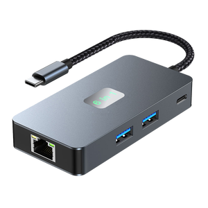 Base de Conexión SYONG 6 en 1 TIPO-C Macho, RJ45+HDMI+USB3.2*<span class=keywords><strong>3</strong></span>+PD (USB3.2) para MacBook Pro, iPad Pro, Chromebook y Más - Product Image 1