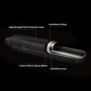 Alta presión 0.5l 300bar 4500psi 30mpa Paintball Snorkeling <span class=keywords><strong>Pcp</strong></span> Fibra de carbono Cilindro de gas Tanque de aire - Product Image 5