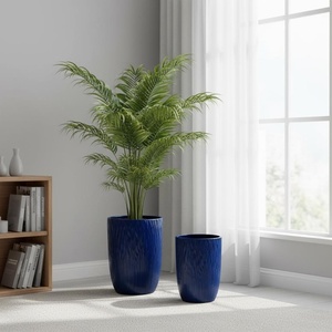 Maceta Moderna de Cerámica con Orificios de Drenaje, Acabado Esmaltado, Duradera para Uso en Interiores/Exteriores, para Suelo y Jardín - Product Image 1