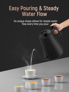 <b>Kettle</b> Quick Heating <b>Kettles</b> for Boiling Water 1L Black for Pour Over Coffee and Tea Gooseneck <b>Kettle</b> Gooseneck <b>Kettle</b> - Product Image 6