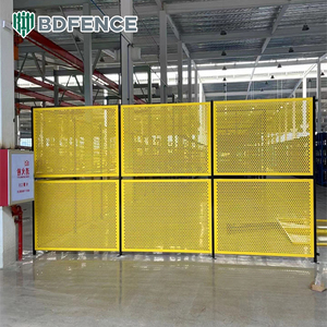 Clôture de sécurité d'atelier personnalisable, cloison industrielle, clôtures perforées, acier à faible teneur <span class=keywords><strong>en</strong></span> carbone galvanisé, anti-rouille, barrière modulaire - Product Image 5
