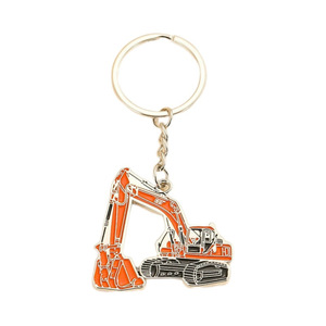 <span class=keywords><strong>Porte</strong></span>-clés de luxe au design original et ludique, avec pendentif en forme de pelle mécanique orange, idéal pour cadeau - Product Image 1