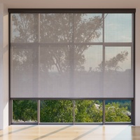 Store moderne électrique à lamelles verticales en métal, pare-vent, pour cour extérieure, porte ou fenêtre française intégrée