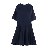 ZEVITY Robe Courte Chic en Tricot Uni pour Femme Printemps 2026, Manches Courtes, Col Rond, Vestidos, Robe Mujer, Dropshipping