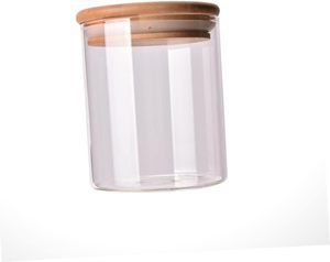 Bocaux de conservation alimentaire carrés en verre borosilicate de 4 à 24 oz avec couvercle en bois d'acacia, écologiques et sans danger pour les aliments, design à large ouverture - Product Image 5