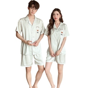 <span class=keywords><strong>Pigiama</strong></span> Estivo Traspirante a 2 Pezzi con Stampa di Cuccioli Cartoon, per <span class=keywords><strong>Uomo</strong></span> e Donna, in Seta Ghiacciata, Maniche Corte e Pantaloncini, Taglie Grandi - Product Image 5