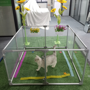 ผู้ผลิต8/10/12แผงพื้นที่ขนาดใหญ่คริลิคสุนัข Playpen รั้วโปร่งใสสำหรับสุนัข - Product Image 1