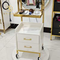 Meilleur prix, chariot de salon de beauté pliable en plastique professionnel, chariot de coiffure, chariot à 4 roues pour hôtel, maison, bureau, atelier