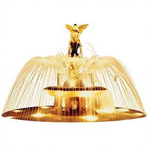 Water Crown SG-WSM Custom Small Commercial Stainless Steel Fountain LED <b>Lights</b> Durable Design for Outdoor Use for Gardens <b>Ponds</b> - Product Image 1