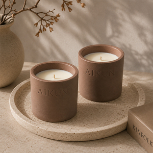 Bougie en ciment AIKUN, emballée pour la vente au détail, en cire de soja, pour la parfumerie d'ambiance domestique et les espaces de vie, commande en gros - Product Image 2