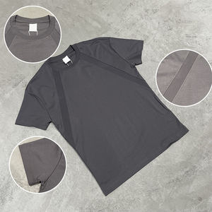 Camiseta Deportiva de Manga Corta con Cuello Redondo, Ajustada, de Punto, con Estampado Liso, de Secado Rápido, Transpirable, de Algodón y Elastano, para Primavera y Verano - Product Image 2