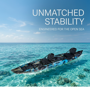 Kayak Tandem Personnalisable <span class=keywords><strong>de</strong></span> 4,5 m (15 pieds) pour Deux Personnes, Camouflage Turquoise, Robuste, Haute Capacité <span class=keywords><strong>de</strong></span> Charge, Canoë <span class=keywords><strong>de</strong></span> Pêche Élevé - Product Image 2
