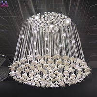 MILE Nouvelle conception, décorations suspendues ajustables et transparentes pour plafond de salle de banquet et de mariage, rideau de perles et fleurs de forme ronde
