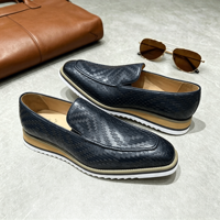 Prêts à être expédiés, mocassins plateforme légers pour hommes, en cuir véritable, à enfiler, semelles confortables améliorées, 1 paire MOQ