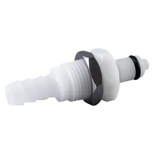 Small 3.2/4.8/6.4mm Hose Barb Bulkhead Tubing Connectors Plastic Panel Mount Quick Connect Disconnect Couplings Male Insert