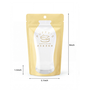 Custom Printed Factory Price Stand Up Zipper Pouch Bag Clear Window Doypack for Soufflé Pancake Bakery Cake <b>Packaging</b> - Product Image 3