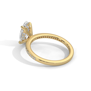Bague romantique pour femme en or jaune 14 carats, diamant clair taille marquise, idéale pour fiançailles, mariage ou anniversaire - Product Image 3