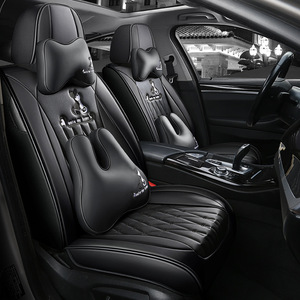 Coprisedile Universale di Lusso in Pelle e Lino per <span class=keywords><strong>Auto</strong></span>, Copertura Completa del Sedile, Accessori <span class=keywords><strong>Auto</strong></span> - Product Image 1