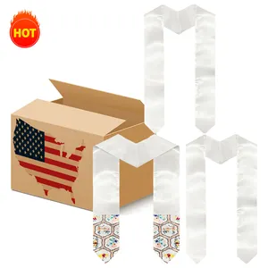 DIY craft blank 60" 72" inch Sublimation Satin White Graduation Stoles for adult and youth school graduation activities
