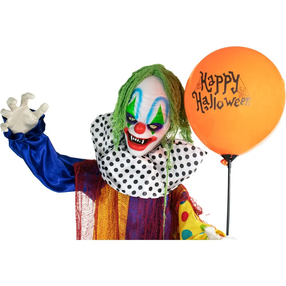 Halloween CHOICE Decor 69 inch Life-Size Animatronic Clown Indoor And Outdoor Haunted House Yard Garden Halloween Party Prop
