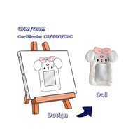 Porte-cartes en peluche à faible MOQ, très demandé, mignon, en forme d'animal, personnalisable, avec pochette photo en peluche