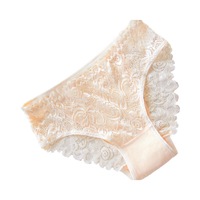 Set 6 Celana Dalam Wanita Berkualitas Tinggi dari Katun dengan Renda, Model Mid-Rise, Anti-Bakteri, Bordir, Warna Hitam Putih Nude.