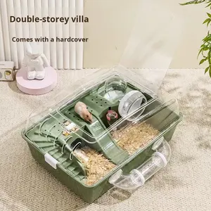 Nuove Gabbie Trasparenti per Criceti con Chiusura a Pulsante, Ville di Lusso Ecologiche in Plastica, Accessori per Animali Domestici - Product Image 1