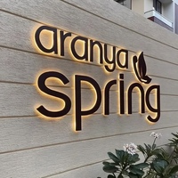 Papan Nama LED Backlit Luar Ruangan Kustom, Logo Bisnis, Papan Logam untuk Dekorasi Dinding Barber Shop, Salon Kecantikan, dan Perusahaan