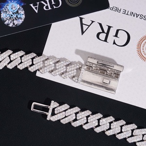 Cadena cubana de moissanita de 18 mm estilo Miami, collar y pulsera de hip hop, joyería Iced Out para hombres y mujeres - Product Image 2