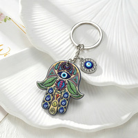 Porte-clés amulette léger en acrylique double face, motif œil protecteur, mandala, chakra, main de Hamsa, Bouddha, pour yoga et méditation