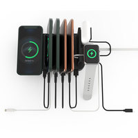 Station de charge pour plusieurs appareils, chargeur USB 9 ports 150W avec séparateurs réglables, compatible avec tablette/TWS/téléphone portable/montre
