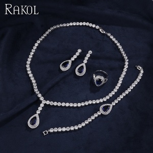 Lacole SP248 2022 diseño fino cosido chapado en oro 3A circón Color lujoso conjunto de joyas de cuatro piezas - Product Image 1