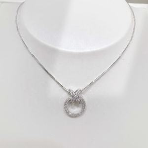 Precio de fábrica, collar de plata 925 redondo, moderno, sencillo, estilo coreano, occidental, delicado, para damas, con lazo, elegante, a la moda. - Product Image 1