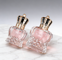 Flacon de parfum luxueux vide de 50 ml et 100 ml, flacon de parfum en verre transparent avec bouchon en forme de couronne