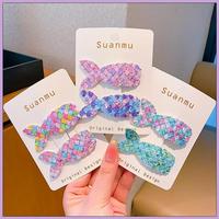 Pinces à cheveux scintillantes sirène à paillettes brillantes, très tendance, pour enfants, à usage quotidien