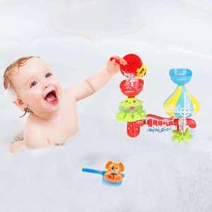Jouet de <span class=keywords><strong>bain</strong></span> pour bébé - Jouets de <span class=keywords><strong>bain</strong></span> pour tout-petits, station d'eau en cascade, château avec gobelets empilables, <span class=keywords><strong>jeu</strong></span> de douche pour bébés de 1, 2, <span class=keywords><strong>3</strong></span>, 4, 5 ans - Product Image 4