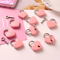 Mini cadenas en métal vintage en forme de coeur sac valise boîte à bagages serrure à clé avec clé