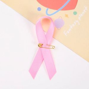 Golden Red Nylon Ribbon Pin-AIDS Awareness Lapel Pin Silk Screen Printed Portable for Charity Events Promotional <b>Gifts</b> - Product Image 3