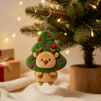 Porte-clés en peluche personnalisé de la série de Noël : Renne de dessin animé, Élan doux, Breloque de sac