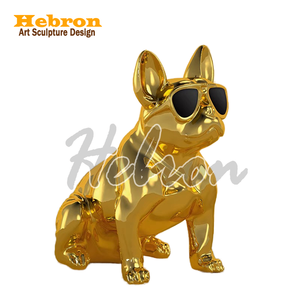 Statue de <span class=keywords><strong>Bouledogue</strong></span> Français Unique en Résine Personnalisable, Peinture Électronique en Fibre de Verre, <span class=keywords><strong>Bouledogue</strong></span> avec Lunettes de Soleil, Statues de Chiens - Product Image 3