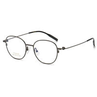 Kacamata Optik Titanium Bulat Retro Logo Kustom 1008 Gaya Klasik Lensa AC Solid Emas Anak-Anak