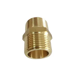 1/2" x 3/4" NPT Male Brass Hex Nipple Reducer