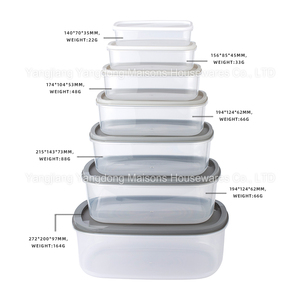 Maisons Hot Sale Küchen zubehör 7 Stück Kunststoff-Aufbewahrung schalen mit Deckel Obsts alat Rühr schüsseln Set - Product Image 5