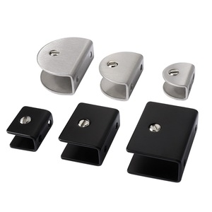 JINNATE Stainless Steel Glass Clip Bracket Semi Circular Square Holder For Shelf Fixing Commercial Use Durable - Product Image 5