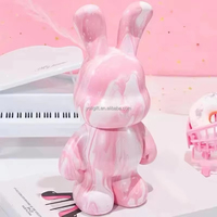 Lapin fluide de 23 cm avec 4 flacons de peinture, sculpture de peinture artisanale DIY, ornements de poupée, ours fluide, graffiti, cadeau de Nouvel An pour enfants