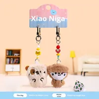 Porte-clés en peluche avec mousqueton, véritable chiot capybara, cordon, pendentif de poupée mignon, cadeau de remise de diplôme écologique, breloque, vente en gros, personnalisable