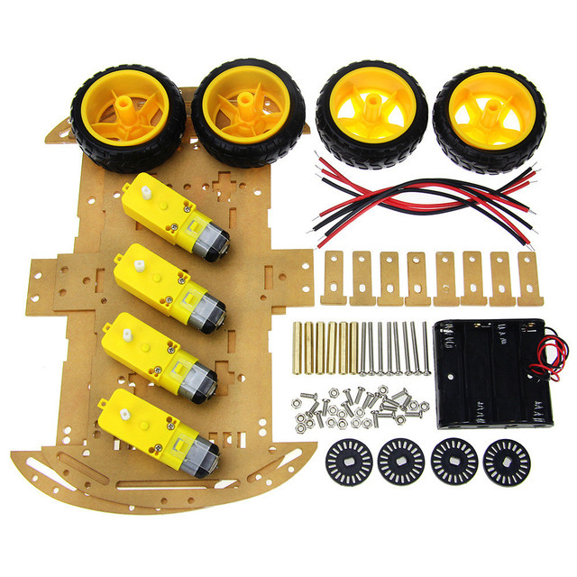 2/4WD Smart Robot Car Chassis Kits TT Motor Wheel Speed Encoder Battery Box Smart Car Kit for DIY Smart Robot Car