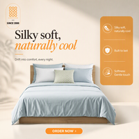 Ensemble de draps de lit personnalisés de luxe écologiques tissés modernes toutes saisons doux et soyeux 400TC 65% bambou 35% coton mélangé